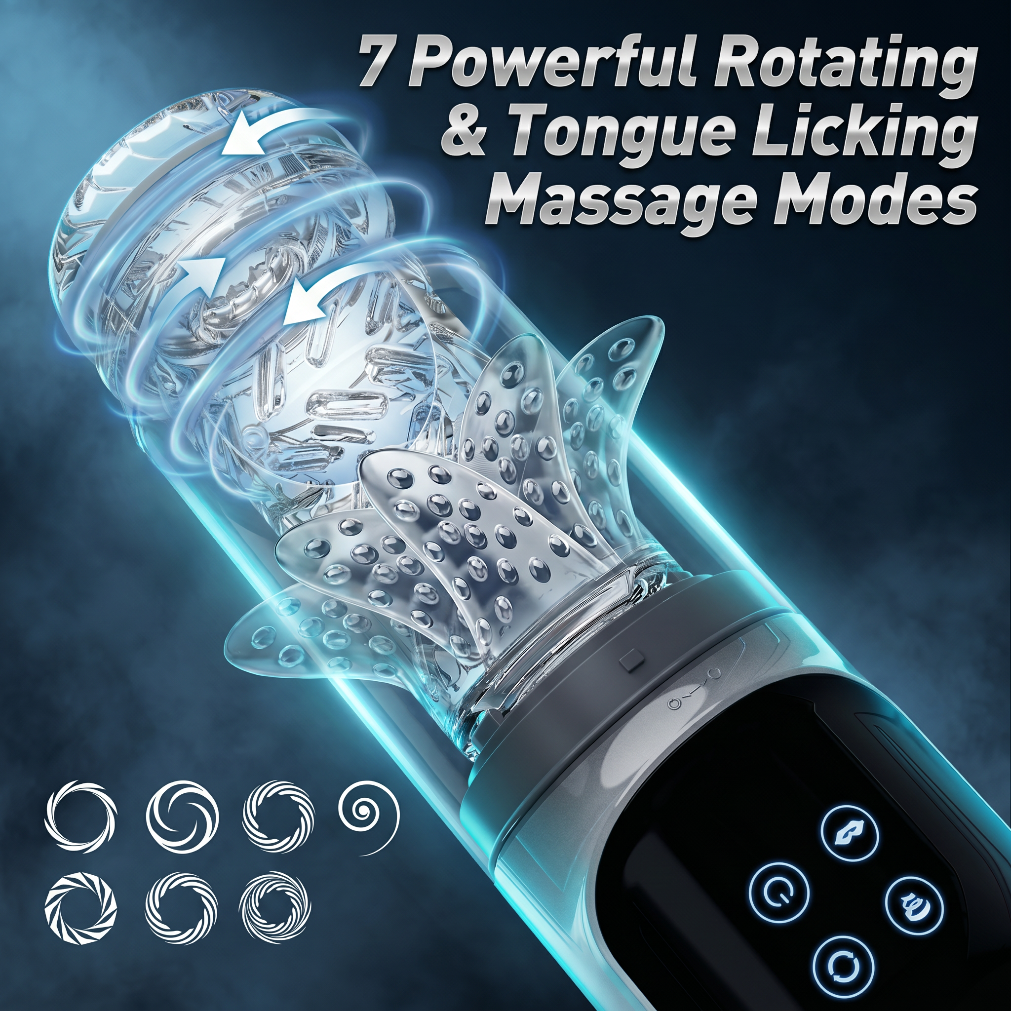 7 powerful rotating and tongue licking massage modes